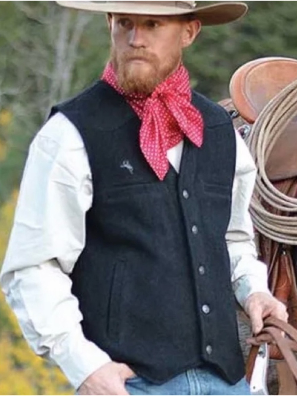 Wyoming Traders Mens Charcoal Wool Vest Size XXL